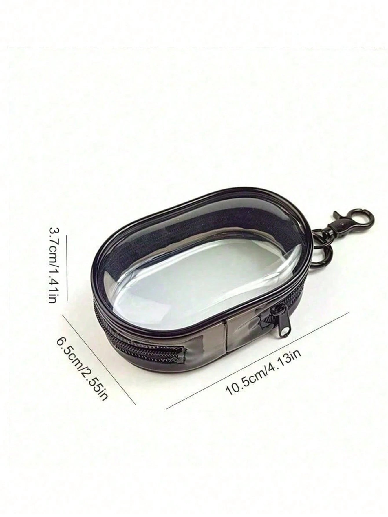 1pc Portable Mini Transparent Zipper Storage Bag, Compact Multi-Functional Storage Pouch, Earphone And Charger Organizer With Keychain, Transparent Travel Accessory, Travel Storage Bag, Makeup Bag, Tr