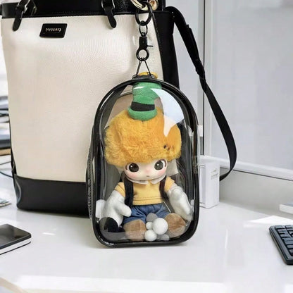 1pc Portable Mini Transparent Zipper Storage Bag, Compact Multi-Functional Storage Pouch, Earphone And Charger Organizer With Keychain, Transparent Travel Accessory, Travel Storage Bag, Makeup Bag, Tr