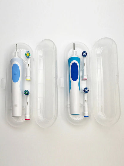 1pc Portable Universal Electric Toothbrush Storage Box, Clear Electric Toothbrush Holder For Travel Outdoor Organizer Case Home Bathroom Decor Summer