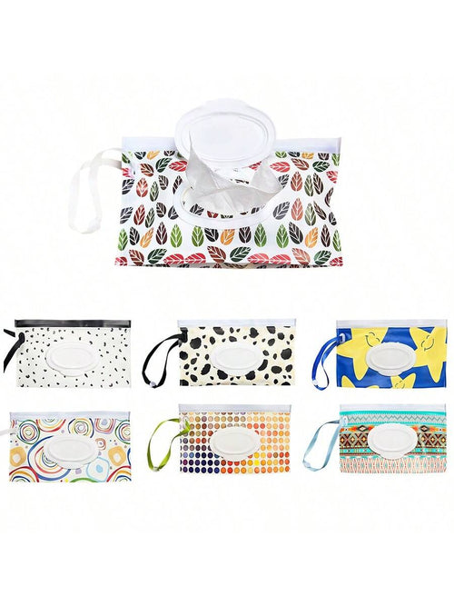 1pc Portable Wet Wipe Bag Tissue Dispenser Box, Baby Wet Wipes Storage Organizer Holder, Flip-Top Handle Design, Waterproofbaby Shower Family Decorations Gifts
