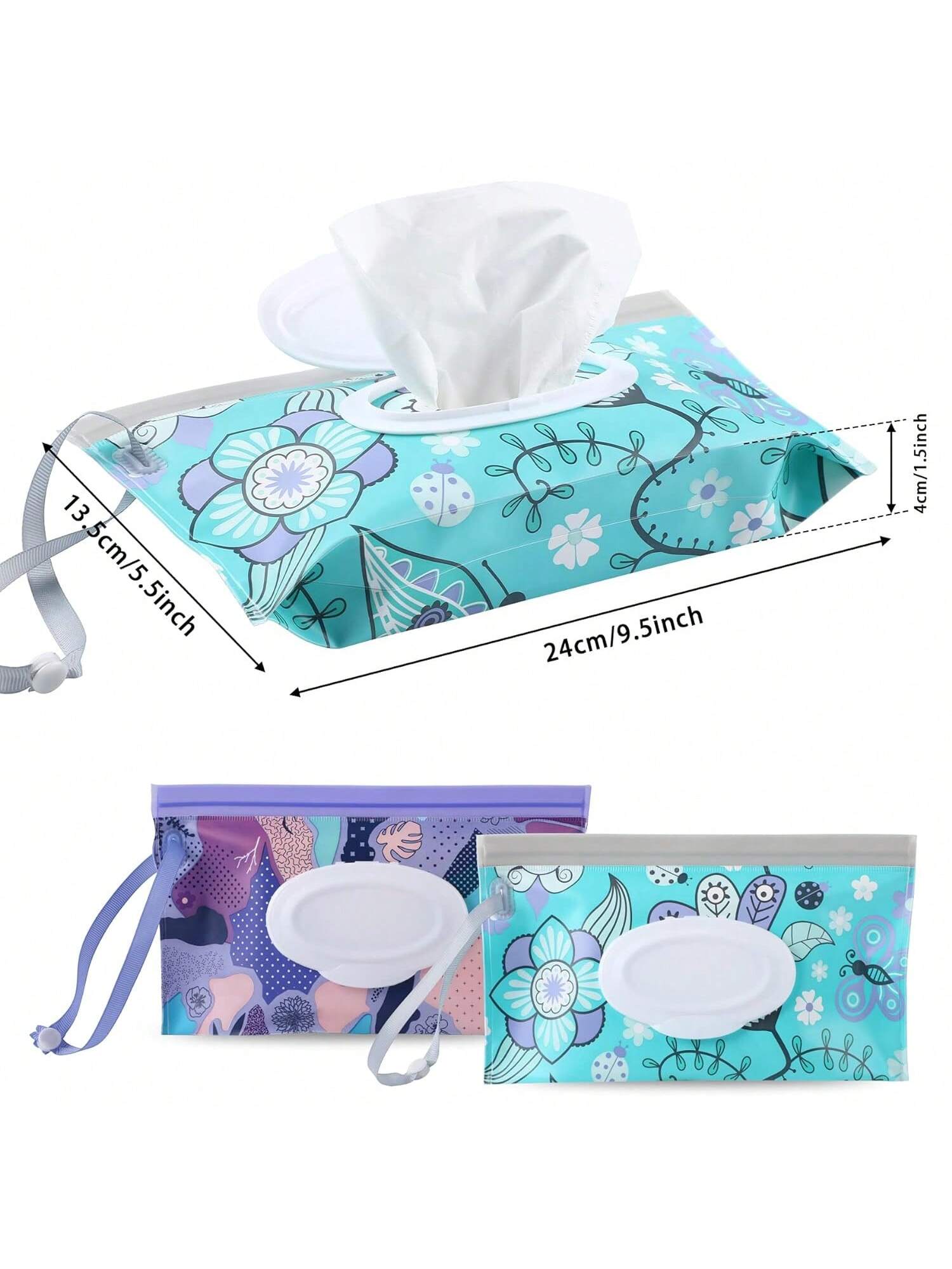 1pc Portable Wet Wipe Bag Tissue Dispenser Box, Baby Wet Wipes Storage Organizer Holder, Flip-Top Handle Design, Waterproofbaby Shower Family Decorations Gifts