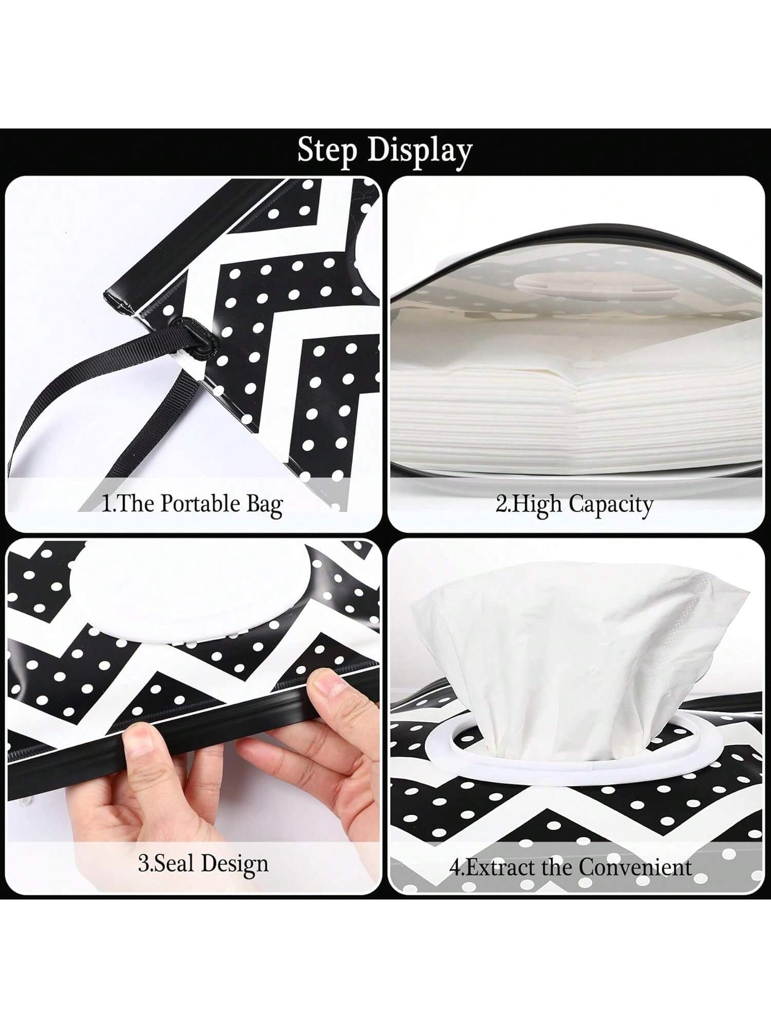 1pc Portable Wet Wipe Bag Tissue Dispenser Box, Baby Wet Wipes Storage Organizer Holder, Flip-Top Handle Design, Waterproofbaby Shower Family Decorations Gifts