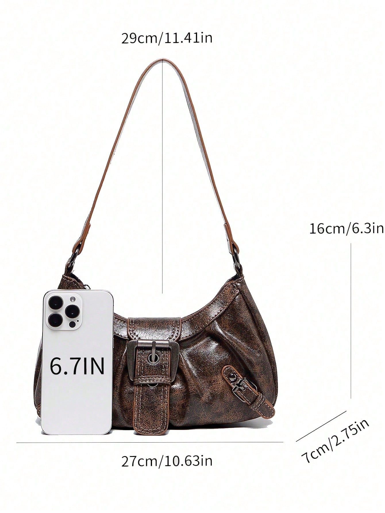 1pc PU Leather Women's Handbag, Versatile Retro Small Bag, Fashionable Crescent Bag, Y2K Babe Bag, Shoulder Underarm Bag, Crescent Bag, Burgundy Color Women's Bag, Wine Red Handbag