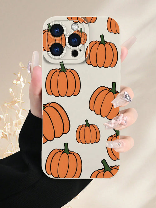 1PC, Pumpkin Pattern Phone Case, Suitable For 17/16/15/14/13/12/11 (Pro/Pro Max)And Galaxy S And Note Series,It Features A Classic Creative Design With TPU Material For Camera Shock Protection,Creativ