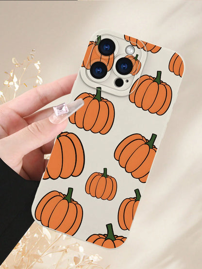 1PC, Pumpkin Pattern Phone Case, Suitable For 17/16/15/14/13/12/11 (Pro/Pro Max)And Galaxy S And Note Series,It Features A Classic Creative Design With TPU Material For Camera Shock Protection,Creativ