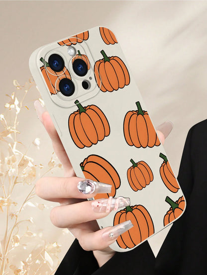 1PC, Pumpkin Pattern Phone Case, Suitable For 17/16/15/14/13/12/11 (Pro/Pro Max)And Galaxy S And Note Series,It Features A Classic Creative Design With TPU Material For Camera Shock Protection,Creativ