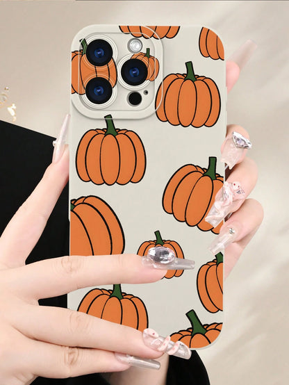 1PC, Pumpkin Pattern Phone Case, Suitable For 17/16/15/14/13/12/11 (Pro/Pro Max)And Galaxy S And Note Series,It Features A Classic Creative Design With TPU Material For Camera Shock Protection,Creativ