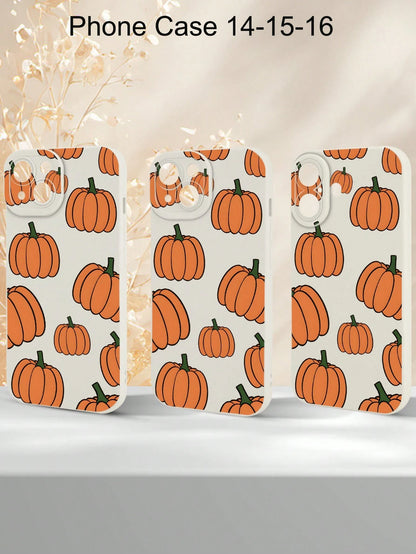 1PC, Pumpkin Pattern Phone Case, Suitable For 17/16/15/14/13/12/11 (Pro/Pro Max)And Galaxy S And Note Series,It Features A Classic Creative Design With TPU Material For Camera Shock Protection,Creativ