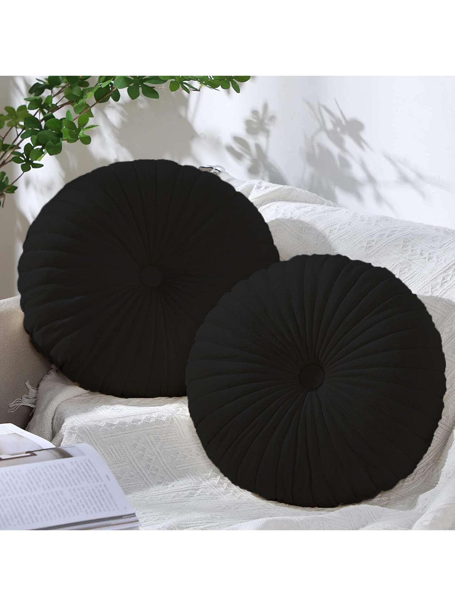1pc Pumpkin Vehicle Wheel Round Filled Embroidered Velvet Boho Home Decor Cushion Throw Pillows For Sofa Bed Floor