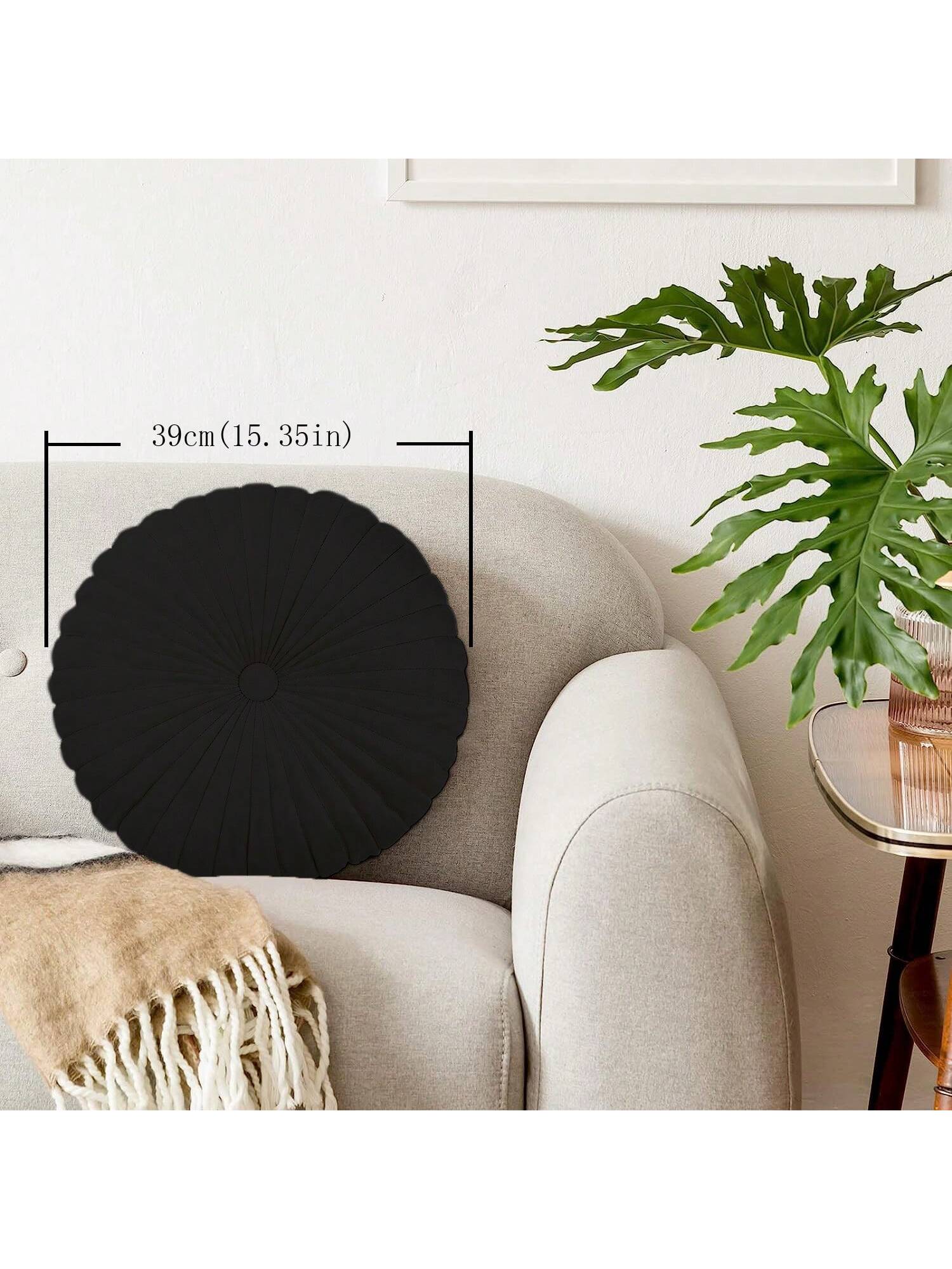 1pc Pumpkin Vehicle Wheel Round Filled Embroidered Velvet Boho Home Decor Cushion Throw Pillows For Sofa Bed Floor