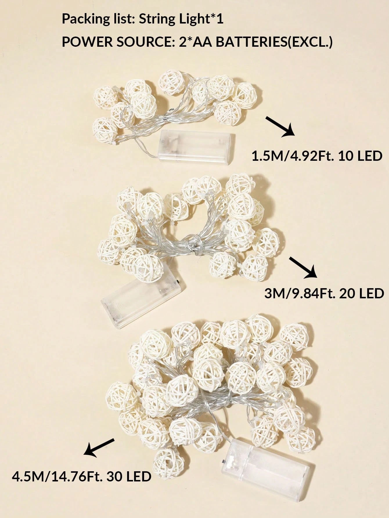 1pc Rattan Ball LED Desktop Decorative Light String, Indoor Festival Wedding Party Wall Hanging Decorative Light, Spherical LED Fairy Light