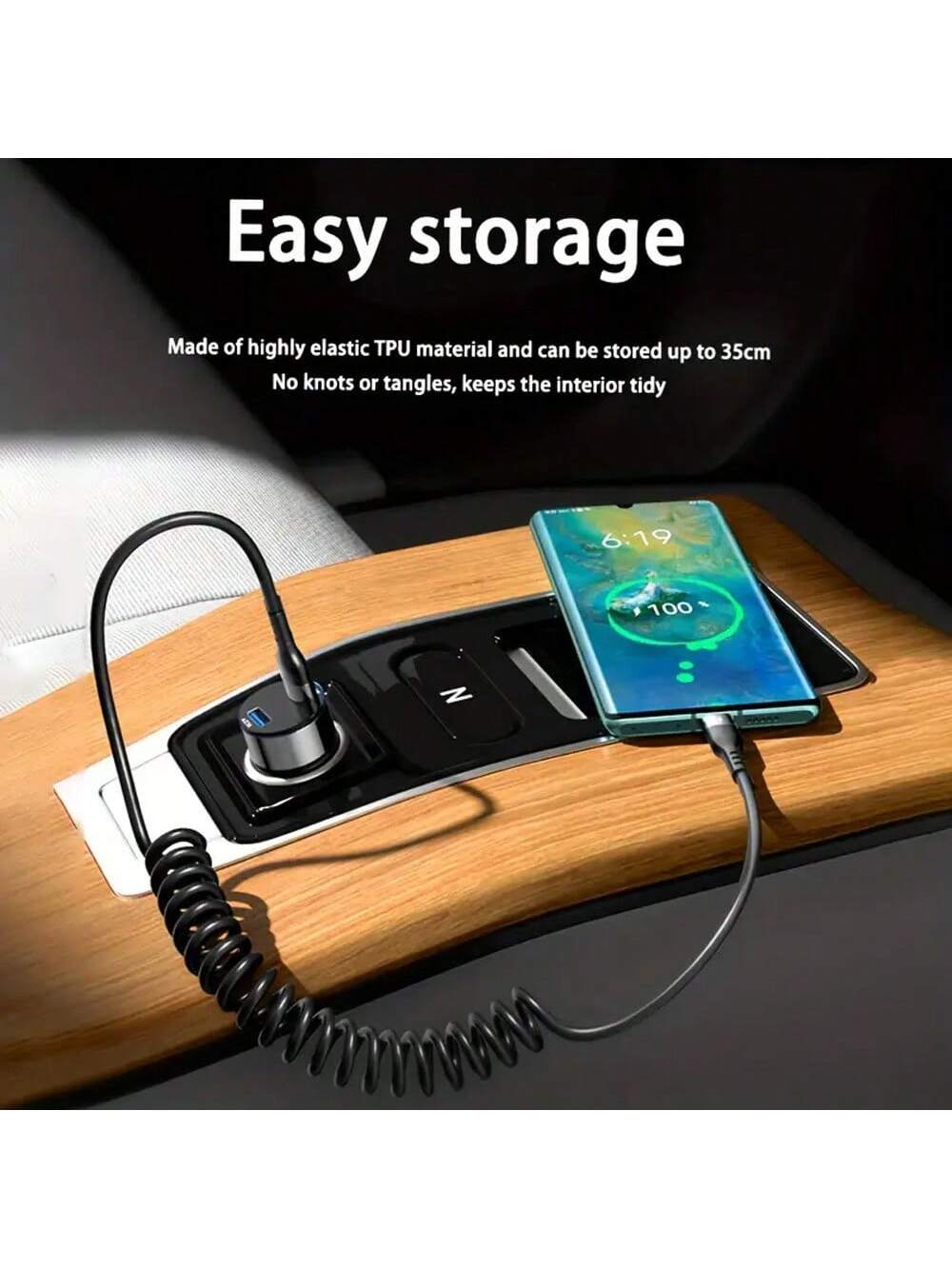 1pc Retractable Spring USB Fast Charging Data Cable Compatible With IPhone All Series 17 Pro Max/17 Pro/17 Air/17/16/15/14/13/12/11/XS/XR/8/7/6/ S25/S24/S23/S22/S21/S20/// Series