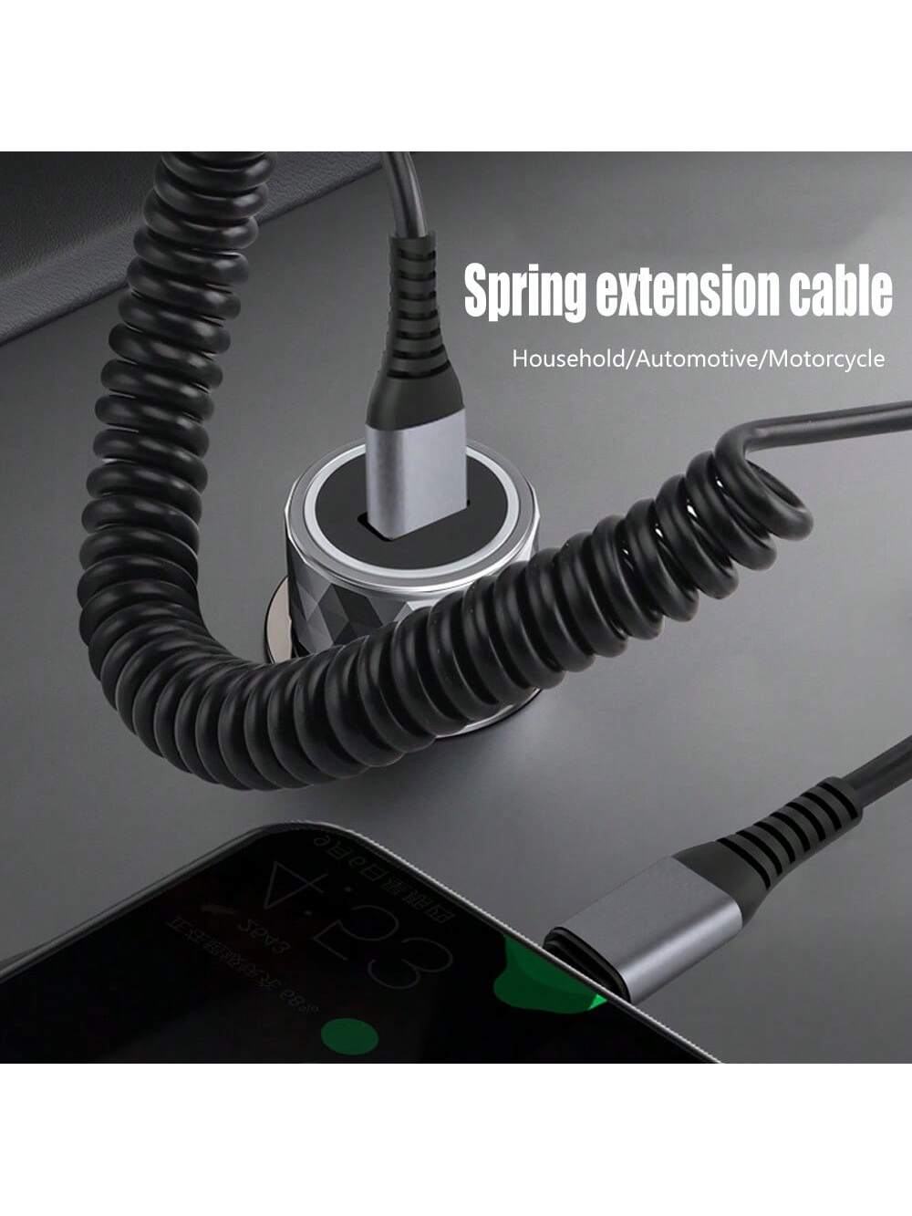 1pc Retractable Spring USB Fast Charging Data Cable Compatible With IPhone All Series 17 Pro Max/17 Pro/17 Air/17/16/15/14/13/12/11/XS/XR/8/7/6/ S25/S24/S23/S22/S21/S20/// Series