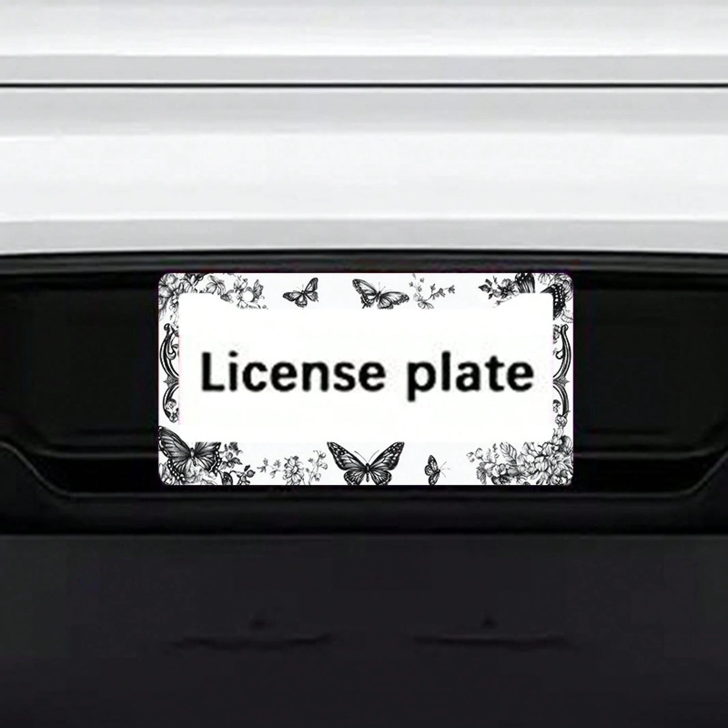1pc Retro Butterfly Floral Metal License Plate Frame With Mount Screws, Fits US & Most Global Vehicles, Lovely Valentine's Car Decor Gift,Car Cover,Car Must Haves,Gifts,Car Decor,Car Acessesories>Esse