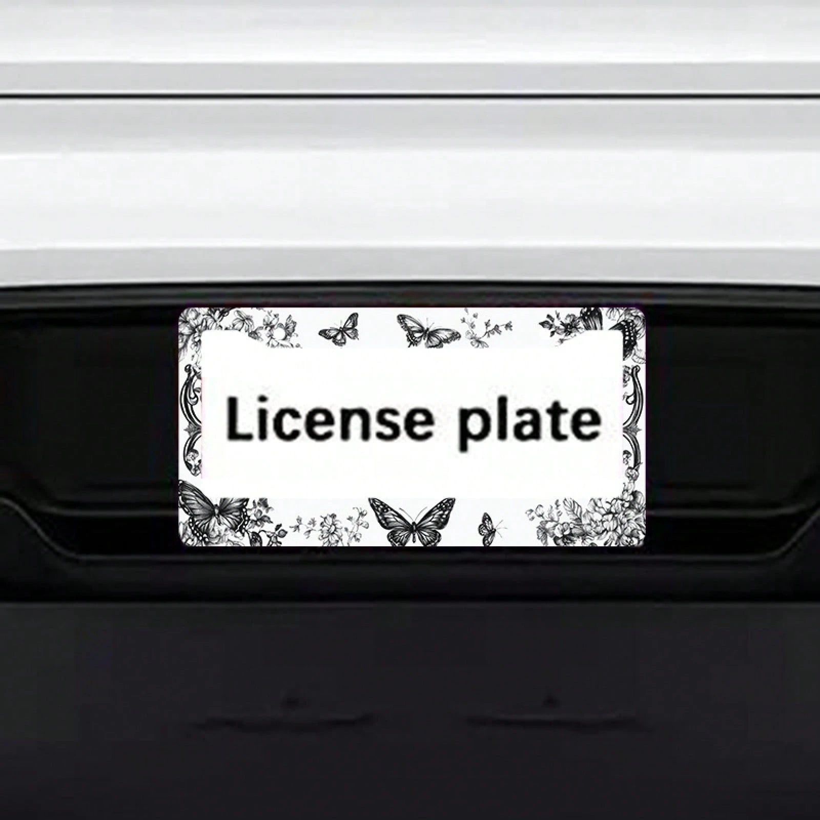 1pc Retro Butterfly Floral Metal License Plate Frame With Mount Screws, Fits US & Most Global Vehicles, Lovely Valentine's Car Decor Gift,Car Cover,Car Must Haves,Gifts,Car Decor,Car Acessesories>Esse