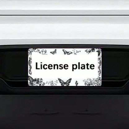 1pc Retro Butterfly Floral Metal License Plate Frame With Mount Screws, Fits US & Most Global Vehicles, Lovely Valentine's Car Decor Gift,Car Cover,Car Must Haves,Gifts,Car Decor,Car Acessesories>Esse