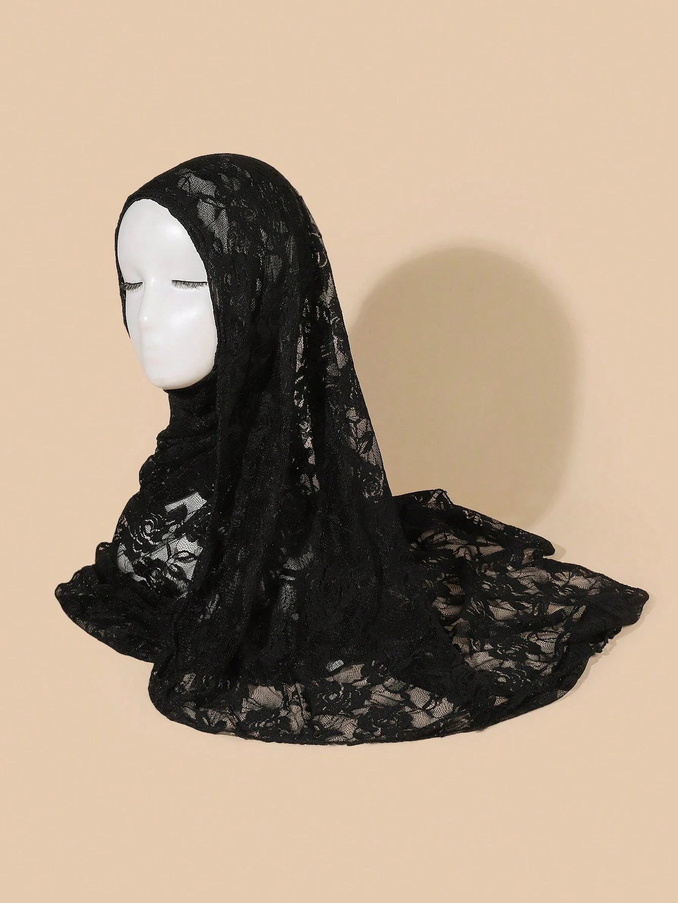 1pc Rose Lace Pattern Scarf, Fashionable Versatile Lightweight Shawl For Women, Suitable For All Seasons