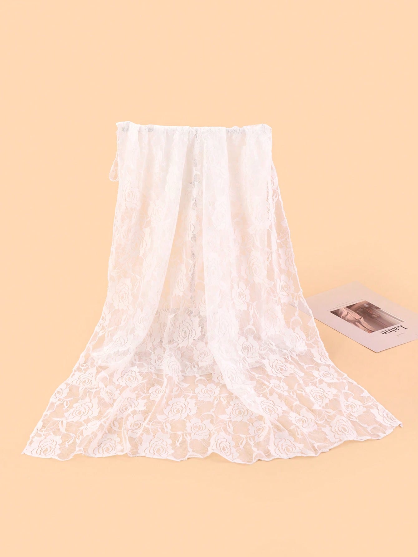 1pc Rose Lace Pattern Scarf, Fashionable Versatile Lightweight Shawl For Women, Suitable For All Seasons