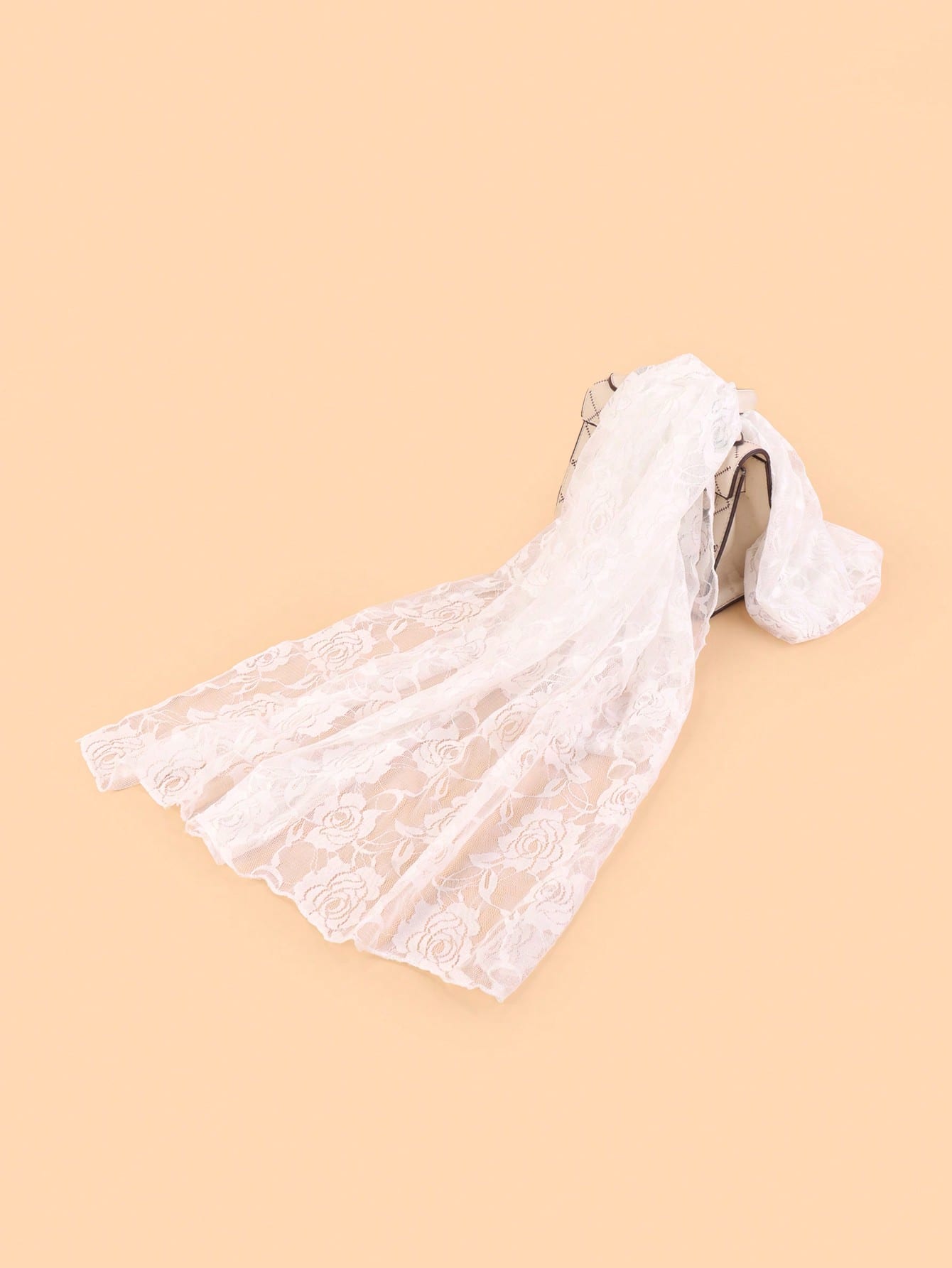 1pc Rose Lace Pattern Scarf, Fashionable Versatile Lightweight Shawl For Women, Suitable For All Seasons