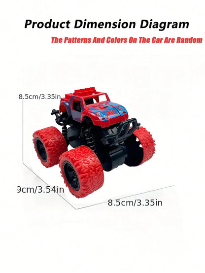 1pc Rotatable 4WD Inertial Stunt Off-Road Car Model Toy, Friction Powered Toy Car, Monster Truck Toy, Suitable For 3-12 Years Old Children, A Wonderful And Interesting Birthday Gift For Kids