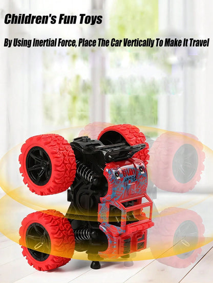 1pc Rotatable 4WD Inertial Stunt Off-Road Car Model Toy, Friction Powered Toy Car, Monster Truck Toy, Suitable For 3-12 Years Old Children, A Wonderful And Interesting Birthday Gift For Kids