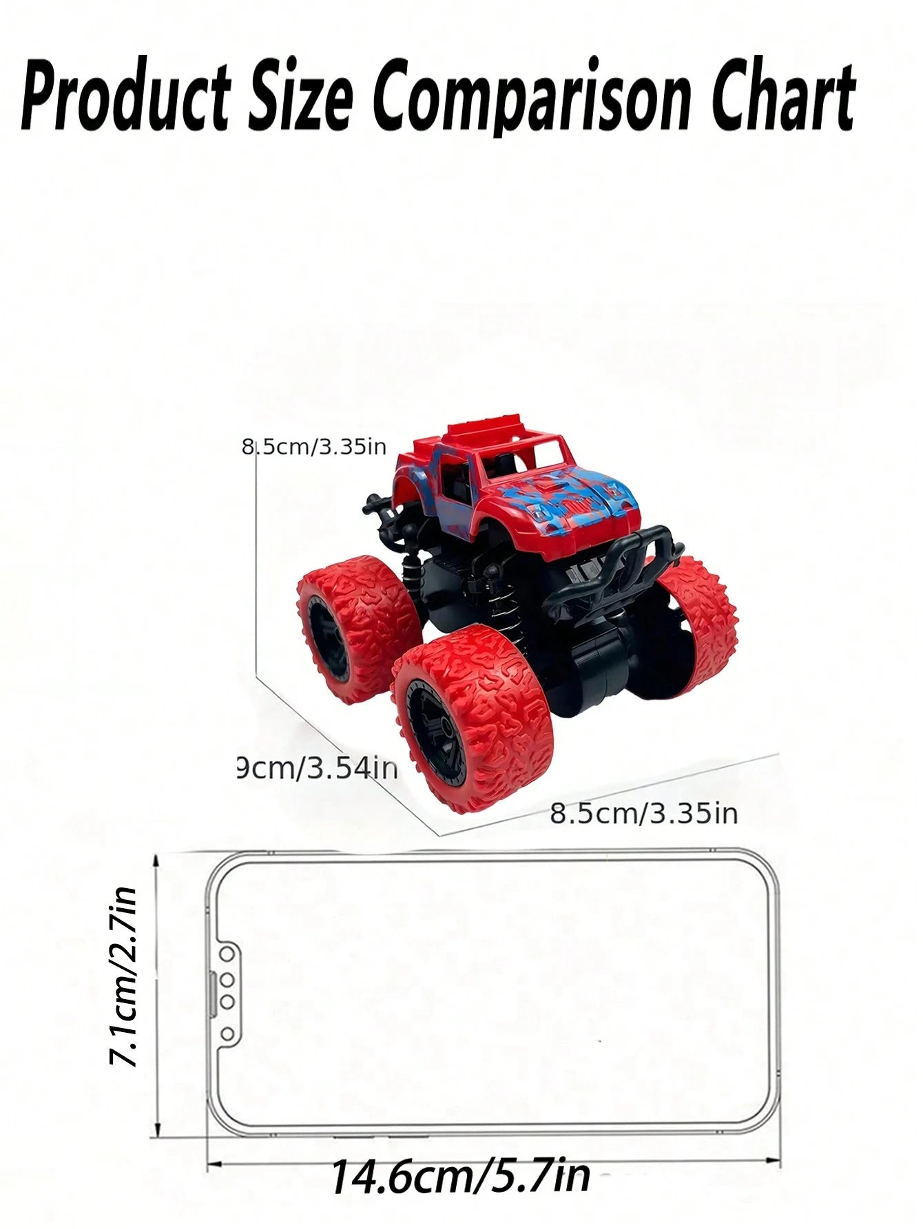1pc Rotatable 4WD Inertial Stunt Off-Road Car Model Toy, Friction Powered Toy Car, Monster Truck Toy, Suitable For 3-12 Years Old Children, A Wonderful And Interesting Birthday Gift For Kids