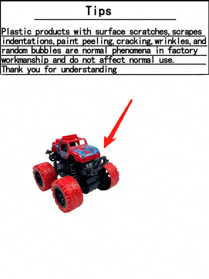 1pc Rotatable 4WD Inertial Stunt Off-Road Car Model Toy, Friction Powered Toy Car, Monster Truck Toy, Suitable For 3-12 Years Old Children, A Wonderful And Interesting Birthday Gift For Kids