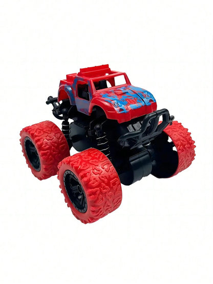 1pc Rotatable 4WD Inertial Stunt Off-Road Car Model Toy, Friction Powered Toy Car, Monster Truck Toy, Suitable For 3-12 Years Old Children, A Wonderful And Interesting Birthday Gift For Kids