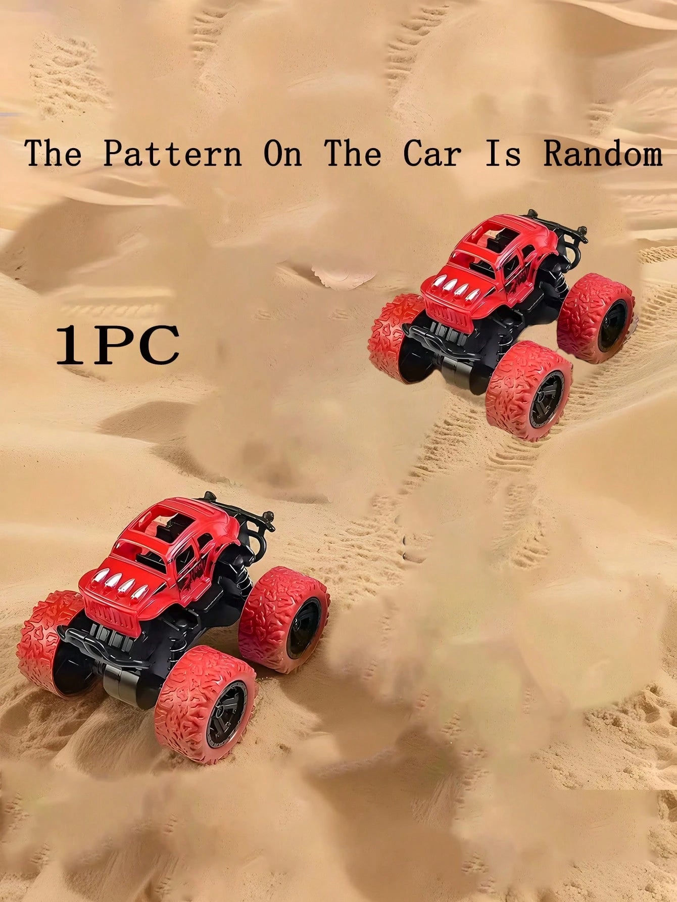 1pc Rotatable 4WD Inertial Stunt Off-Road Car Model Toy, Friction Powered Toy Car, Monster Truck Toy, Suitable For 3-12 Years Old Children, A Wonderful And Interesting Birthday Gift For Kids