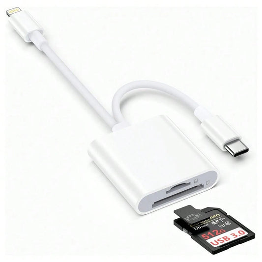 1pc SD Card Reader Compatible With IPhone/ Camera, Dual Slot Memory Card Reader Supports SD And TF Cards, Camera Viewer SD Card Adapter, Portable Micro SD Card Reader, No App/Plug & Play, Compatible W