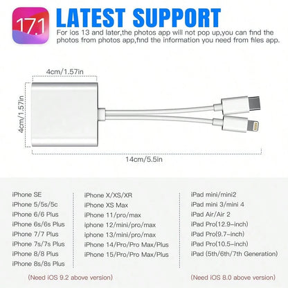 1pc SD Card Reader Compatible With IPhone/ Camera, Dual Slot Memory Card Reader Supports SD And TF Cards, Camera Viewer SD Card Adapter, Portable Micro SD Card Reader, No App/Plug & Play, Compatible W