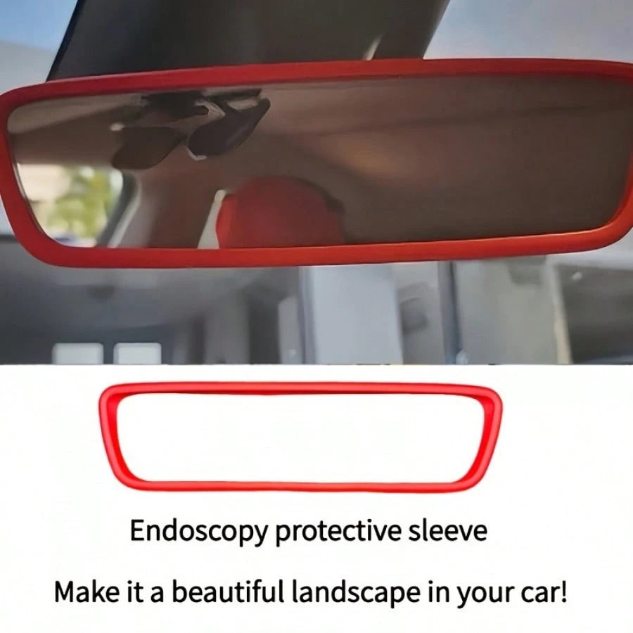 1pc Silicone Car Rearview Mirror Protective Film- Adds Beautiful Scenery To Your Car Interior