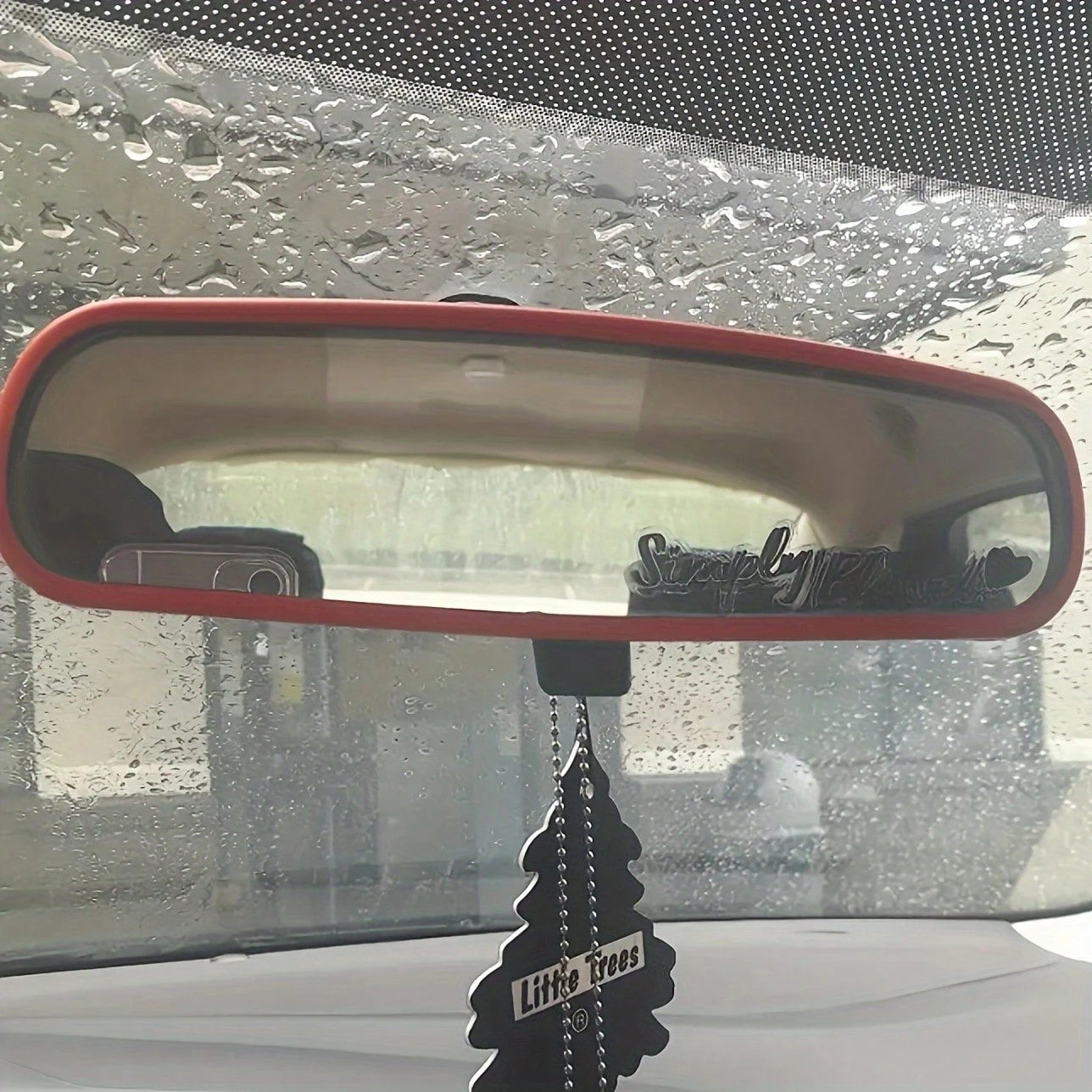 1pc Silicone Car Rearview Mirror Protective Film- Adds Beautiful Scenery To Your Car Interior