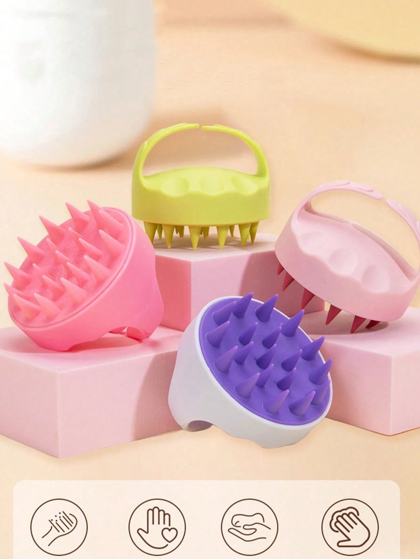 1pc Silicone Scalp Massage Shampoo Brush, Scalp Cleansing Brush, Exfoliating Scalp Massager, Hair Care Scalp Massage Brush, Bathroom Accessories- Back To School Shampoo Brush, Ergonomic Scalp Cleansi