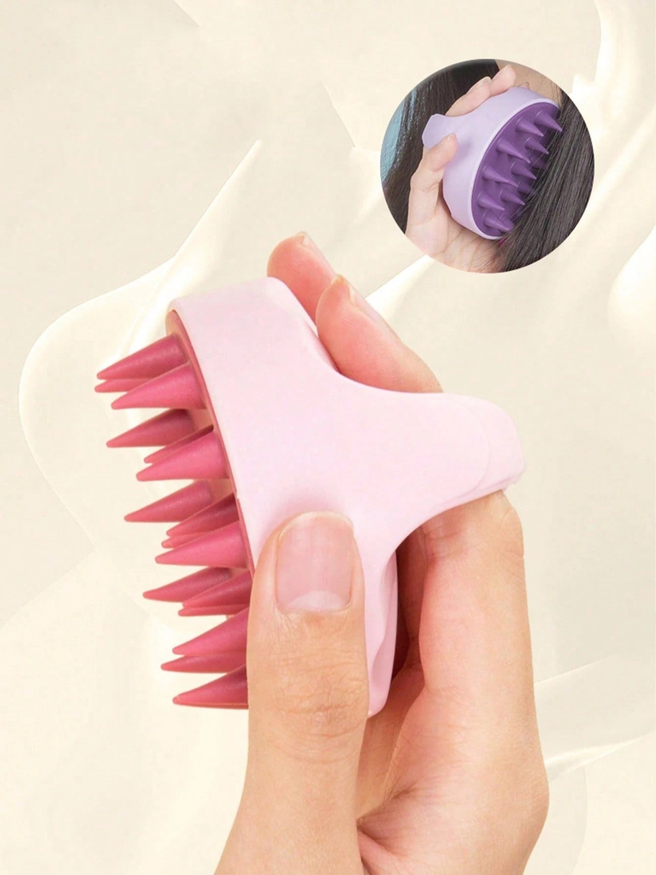 1pc Silicone Scalp Massage Shampoo Brush, Scalp Cleansing Brush, Exfoliating Scalp Massager, Hair Care Scalp Massage Brush, Bathroom Accessories- Back To School Shampoo Brush, Ergonomic Scalp Cleansi