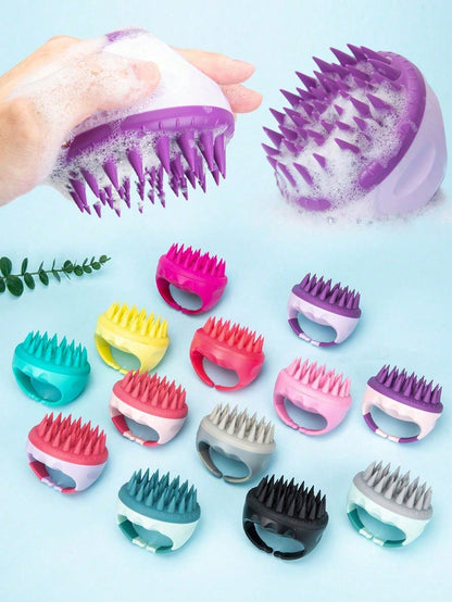 1pc Silicone Scalp Massage Shampoo Brush, Scalp Cleansing Brush, Exfoliating Scalp Massager, Hair Care Scalp Massage Brush, Bathroom Accessories- Back To School Shampoo Brush, Ergonomic Scalp Cleansi