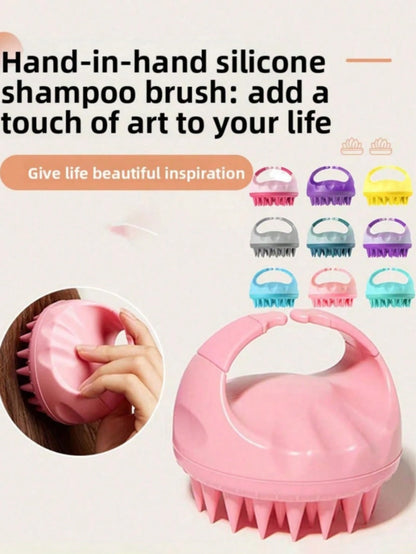 1pc Silicone Scalp Massage Shampoo Brush, Scalp Cleansing Brush, Exfoliating Scalp Massager, Hair Care Scalp Massage Brush, Bathroom Accessories- Back To School Shampoo Brush, Ergonomic Scalp Cleansi