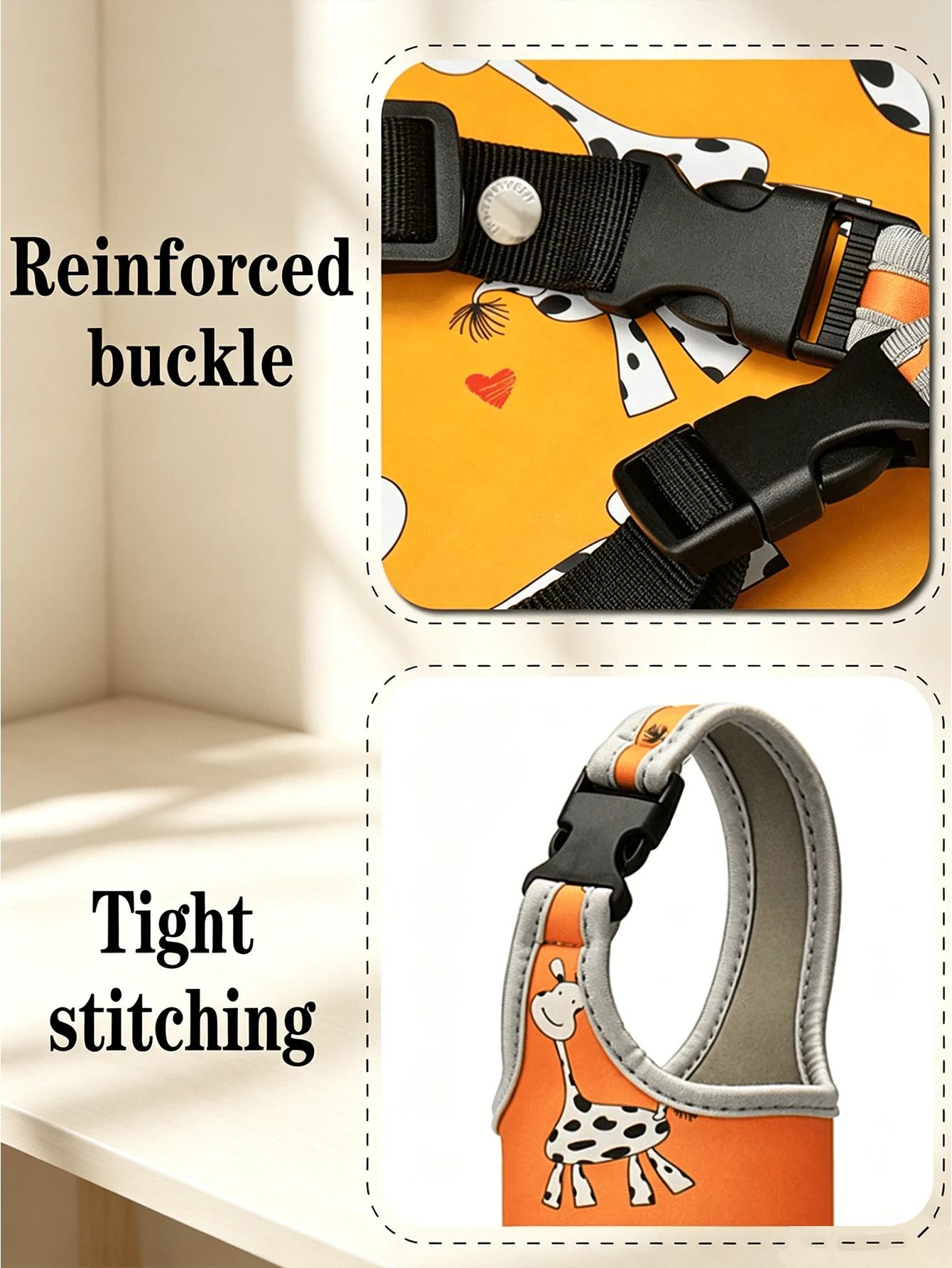 1pc Slanted Cup Sleeve, Orange Giraffe Pattern, Crossbody Or Handheld, Travel Essential, Customized Travel Name Text Neoprene Water Bottle Holder With Adjustable Strap, Fits 12oz To 40oz Stainless Ste