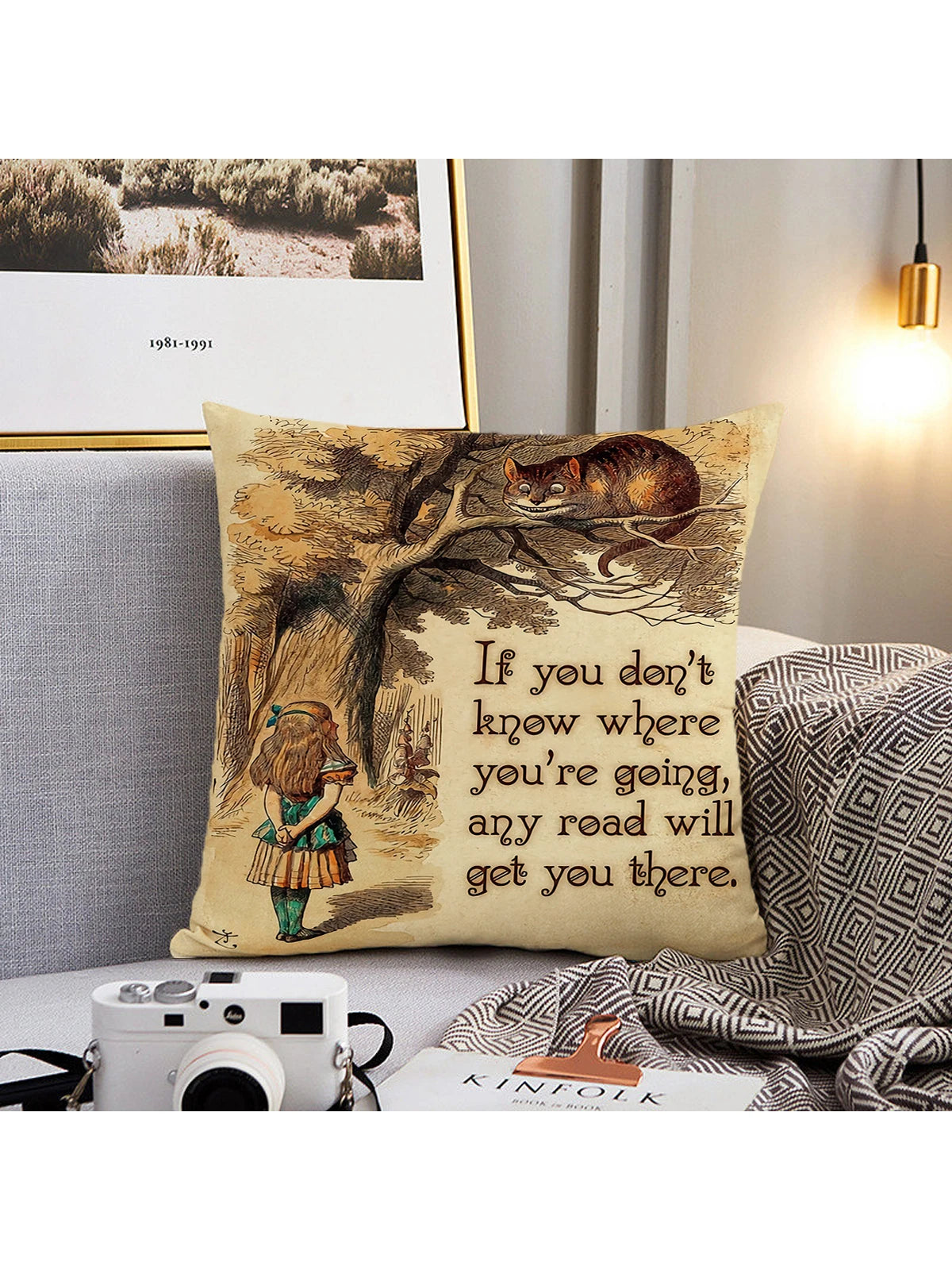 1pc Slogan Graphic Cushion Cover Without Filler, Modern Fabric Decorative Throw Pillow Case For Living Room And Bedroom