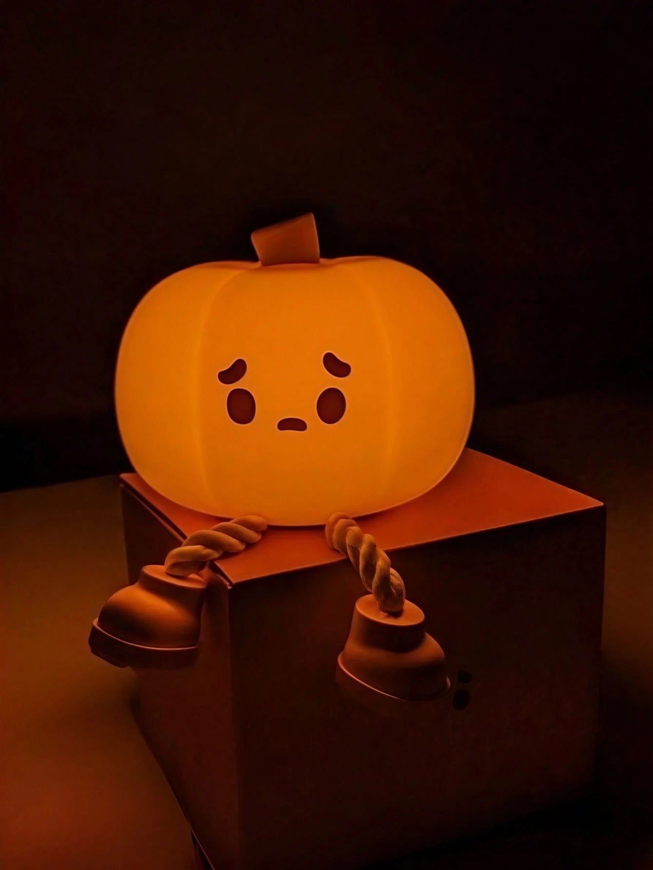 1pc Small Pumpkin Night Light, Cute LED Night Light, Silicone Dimmable Night Light, Rechargeable Bedside Touch Night Light, Halloween Decoration