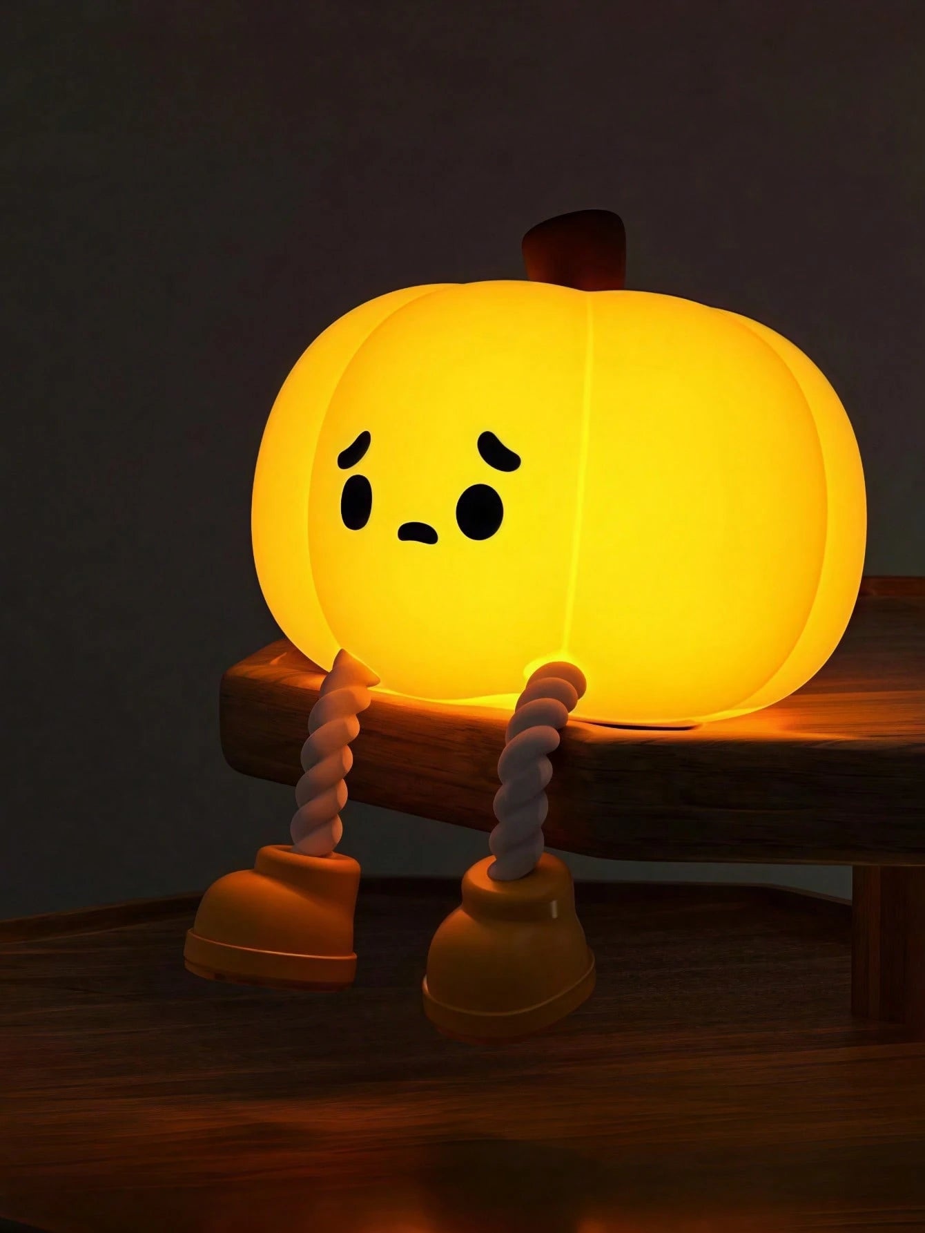1pc Small Pumpkin Night Light, Cute LED Night Light, Silicone Dimmable Night Light, Rechargeable Bedside Touch Night Light, Halloween Decoration