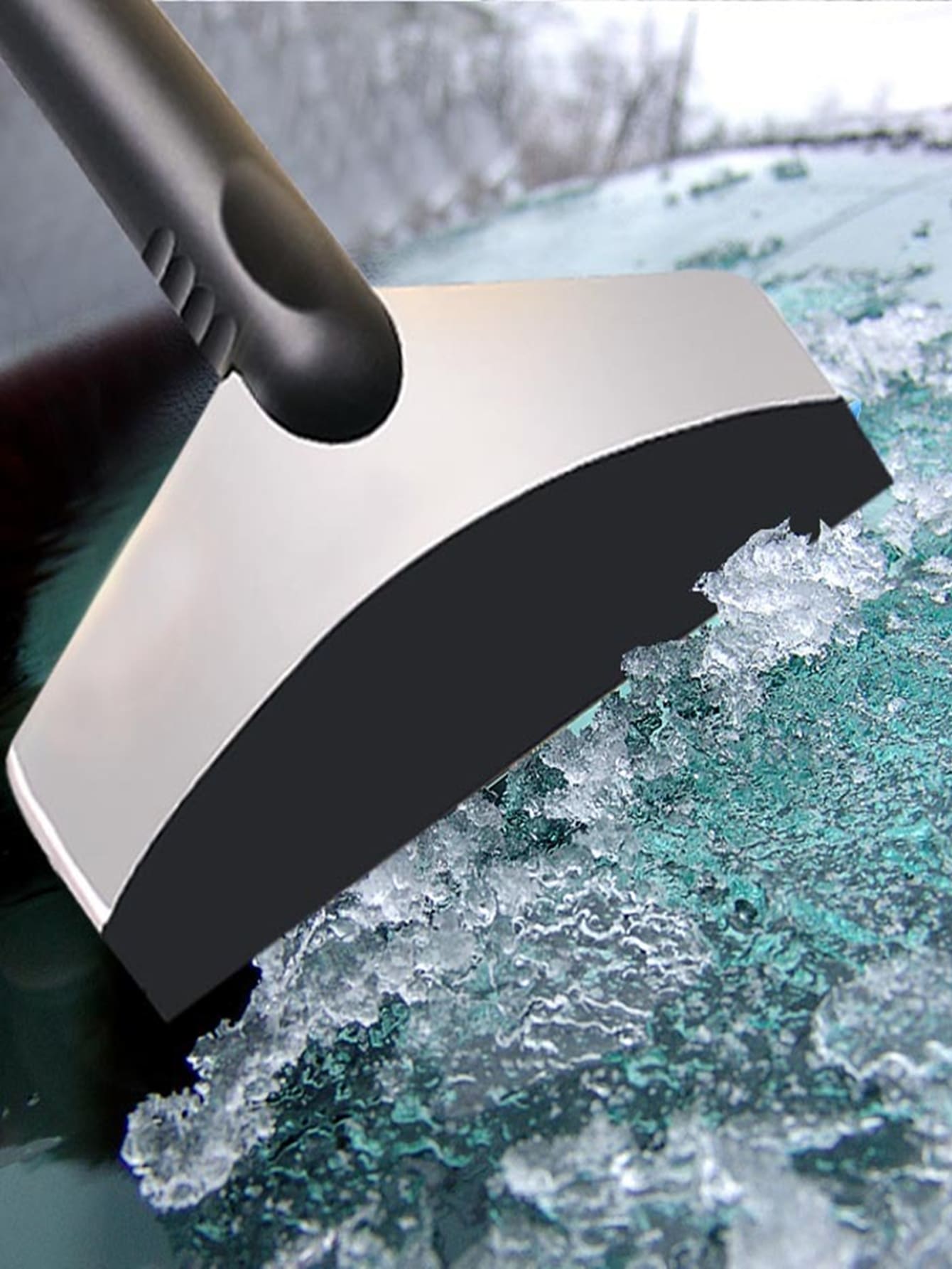 1pc Stainless Steel Car Snow Removal Shovel, Car Cleaner,Ice Scraper,Car Accessories