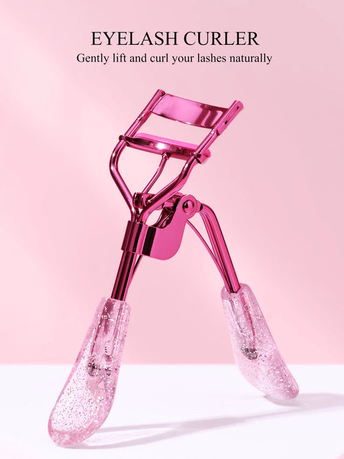 1pc Stainless Steel Eyelash Curler With Transparent Glitter Handle, Professional Beauty Makeup Tool For Natural Curly Eyelash Curling, Easy-To-Use & Non-Damaging,Makeup,Cheap,Room Decor,Vanity,Travel