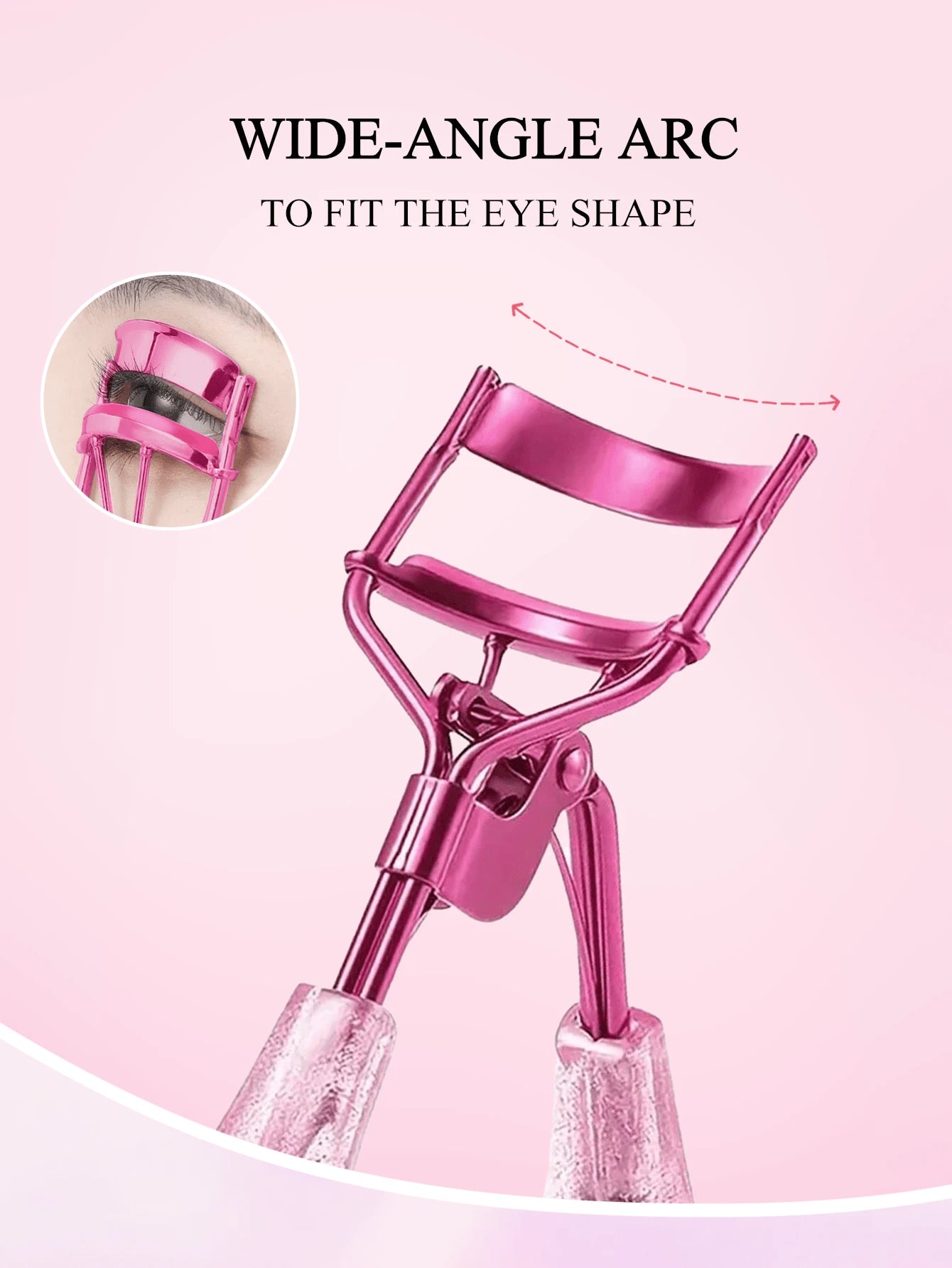 1pc Stainless Steel Eyelash Curler With Transparent Glitter Handle, Professional Beauty Makeup Tool For Natural Curly Eyelash Curling, Easy-To-Use & Non-Damaging,Makeup,Cheap,Room Decor,Vanity,Travel