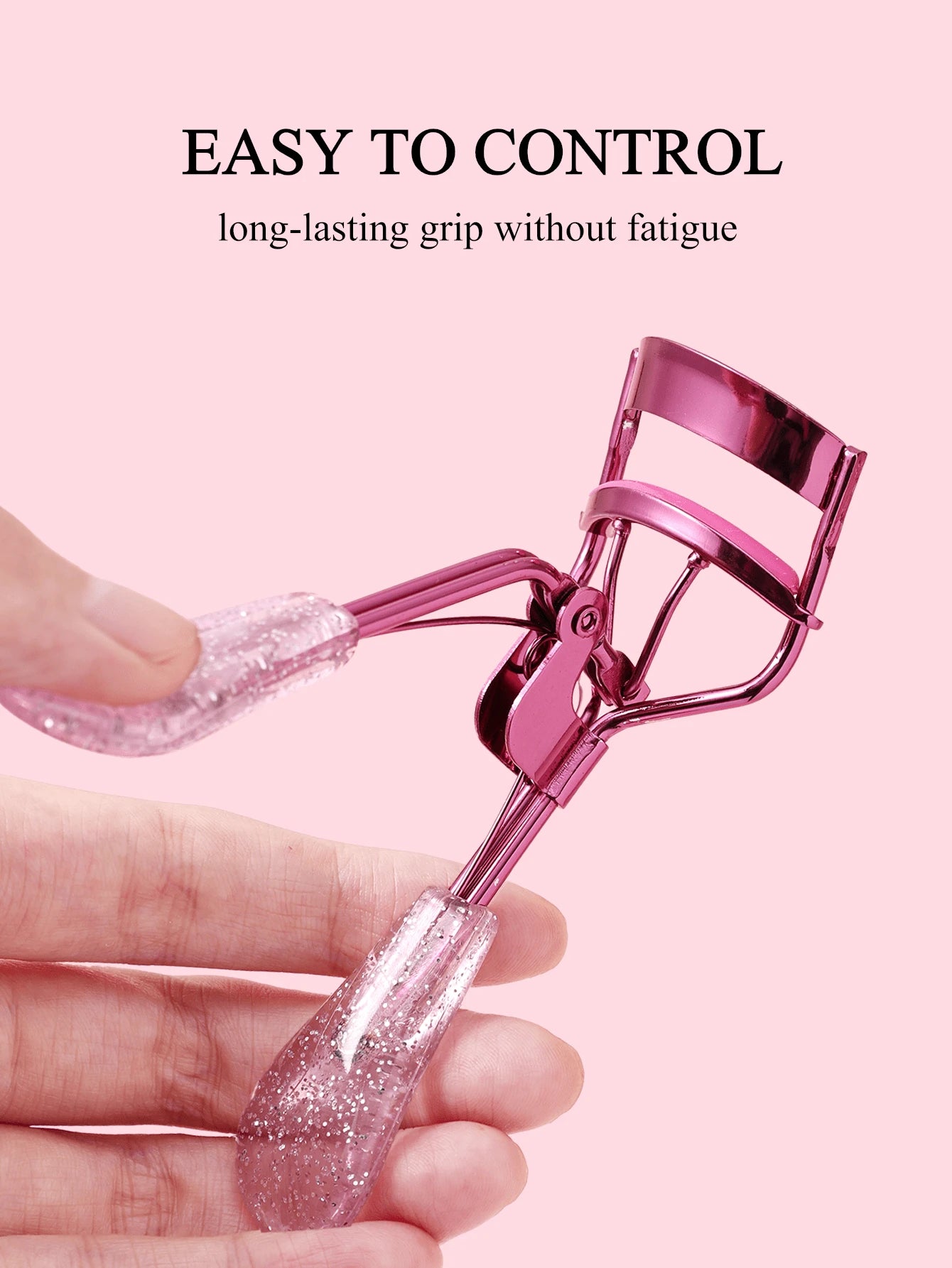 1pc Stainless Steel Eyelash Curler With Transparent Glitter Handle, Professional Beauty Makeup Tool For Natural Curly Eyelash Curling, Easy-To-Use & Non-Damaging,Makeup,Cheap,Room Decor,Vanity,Travel