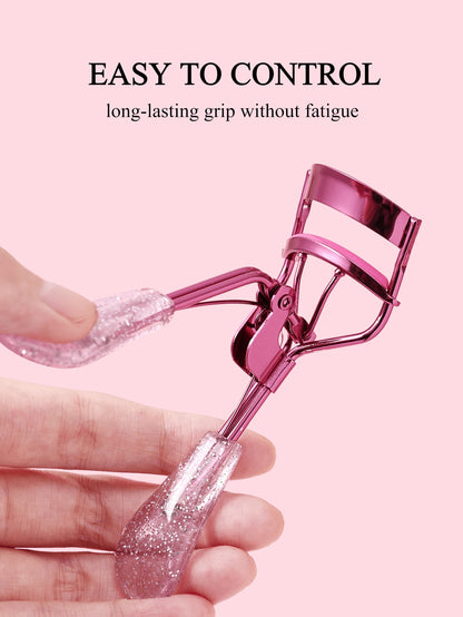 1pc Stainless Steel Eyelash Curler With Transparent Glitter Handle, Professional Beauty Makeup Tool For Natural Curly Eyelash Curling, Easy-To-Use & Non-Damaging,Makeup,Cheap,Room Decor,Vanity,Travel