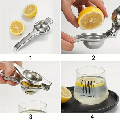 1pc Stainless Steel Hand Juicer, Silver Multifunction Lemon Squeezer, For Orange Lemon Pomegranate