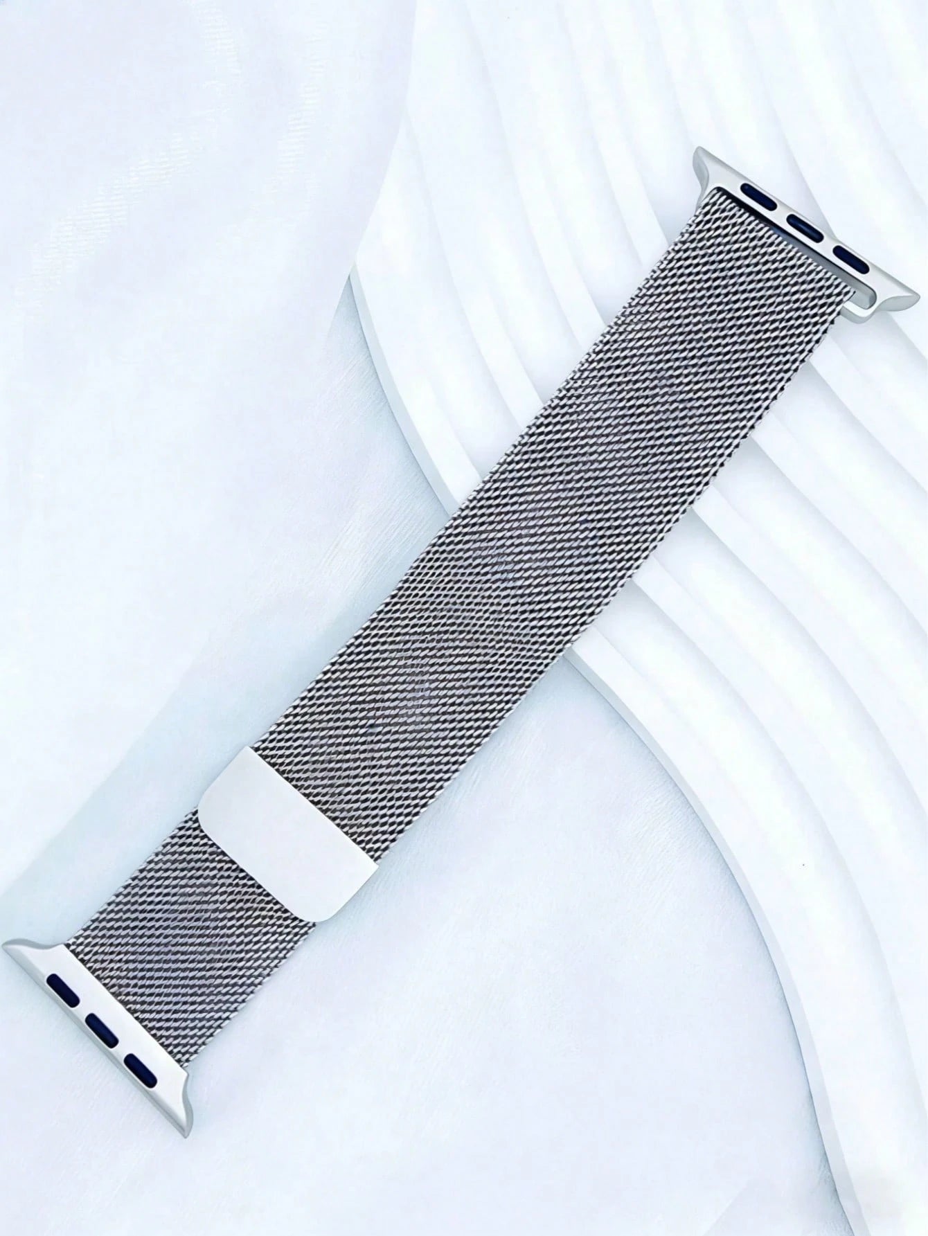1pc Stainless Steel Magnetic Metal Watch Band Compatible With Apple Smart Watch 40mm 41mm 38mm 42mm 44mm 45mm 46mm 49mm Fashionable Adjustable Milanese Strap Compatible With Apple Watch I-Watch Series