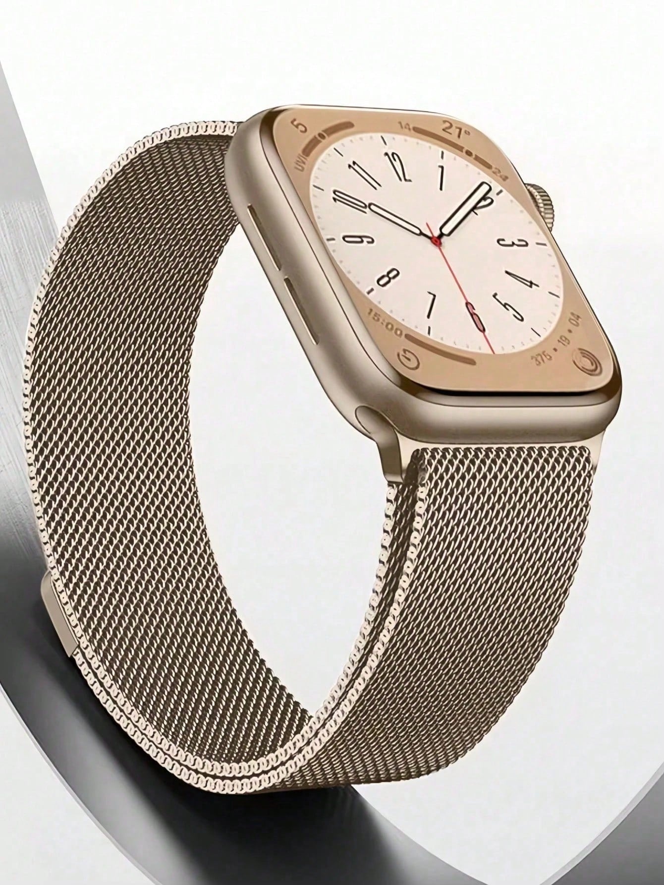1pc Stainless Steel Magnetic Metal Watch Band Compatible With Apple Smart Watch 40mm 41mm 38mm 42mm 44mm 45mm 46mm 49mm Fashionable Adjustable Milanese Strap Compatible With Apple Watch I-Watch Series