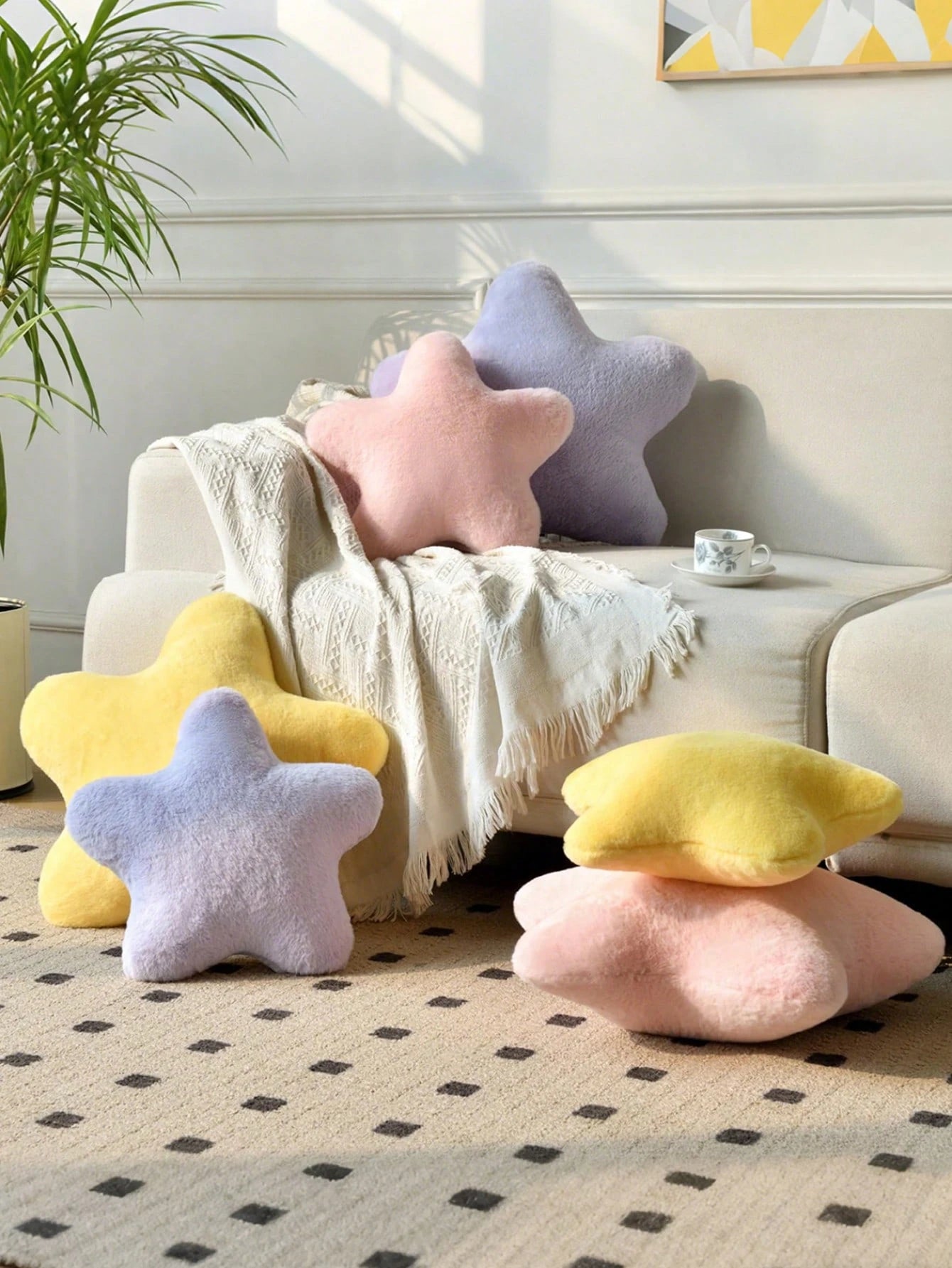 1pc Star Pillow, Bed Sofa Decor Star Pillow, Star Pillow Plush Floor Mat, Suitable For Room Decoration, Soft Cute Comfortable Sofa Bedroom Cushion, Bedroom Decor Room Decor Outdoor Pillow, Fall Thanks